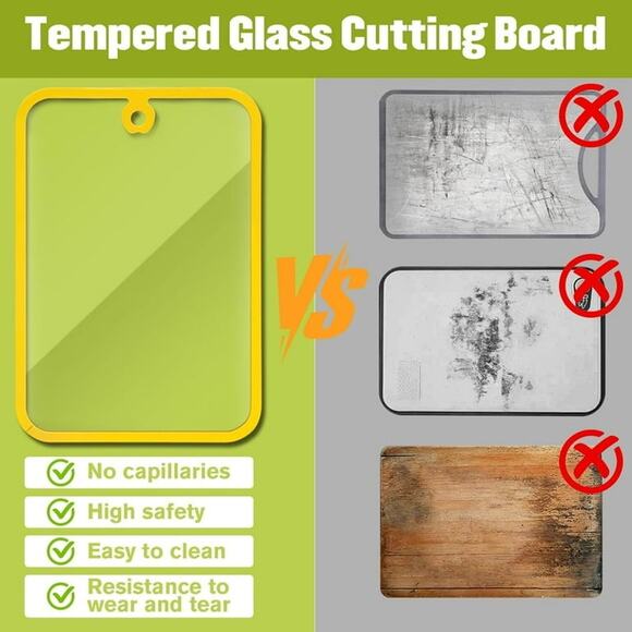 Yellow Temper Glass Cutting Board 13 x 18” - Picture 5 of 7